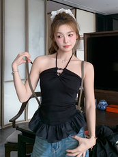 1D091纯色系带串珠两件套8441-P90-K138，女装套装/套裙，3200格调