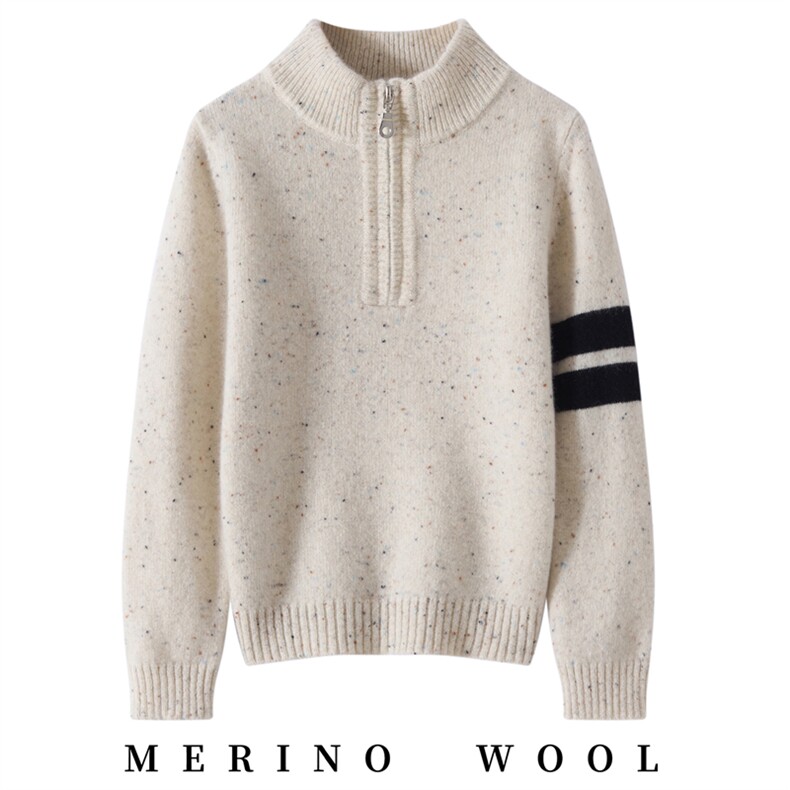 男女通用儿童长袖半拉链舒适，童装儿童羊毛衫，牧戎奢羊绒