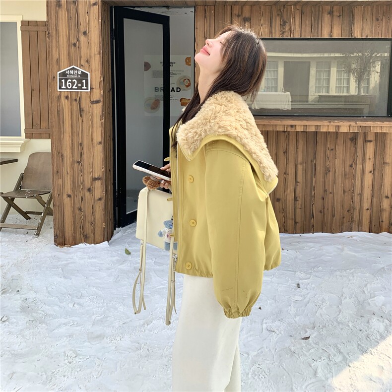 新品黄色加厚内胆羽绒工装派克服2C2369009P255K358,女装派克服,2C236