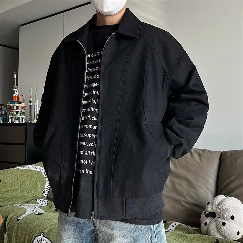 翻领休闲夹克男士2025年春秋季新款成熟稳重休闲外套时尚百搭上衣，男装夹克，星座506A