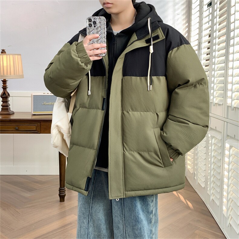 港风冬季新款潮牌棉袄外套加厚棉衣假两件面包服A436-C2366-P110,男装棉衣,电商A436