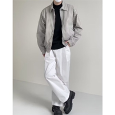 美式潮牌衬衫男生春秋季新款休闲宽松工装情侣外套A5314-P60，男装衬衫，星座208-5