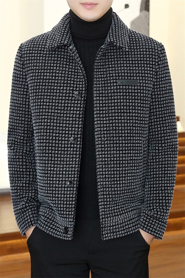 2025新款冬季商务休闲加棉短款翻领外套上衣男D19P145控238,女装短外套,电商B226-2（原B217-2）