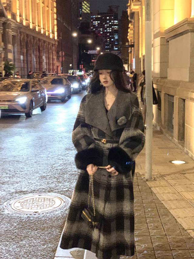 2025真狐狸毛气质女神款好货高品质羊毛大衣,女装双面呢大衣,依嘟服饰