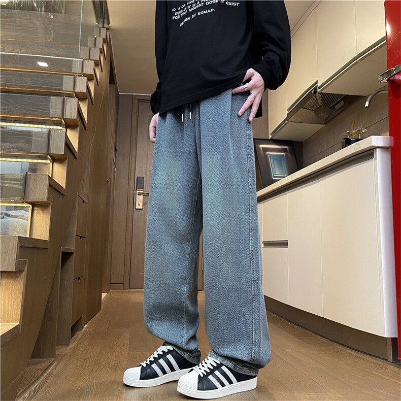 星空纹百搭宽松日系水洗男士牛仔裤K2511TP45,男装牛仔裤,电商D325