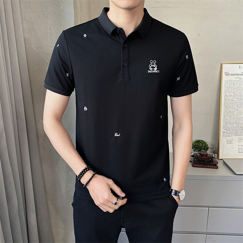 2025新款夏季翻领polo衫短袖t恤透气打底衫男C317-1829-P55,男装T恤,电商C317