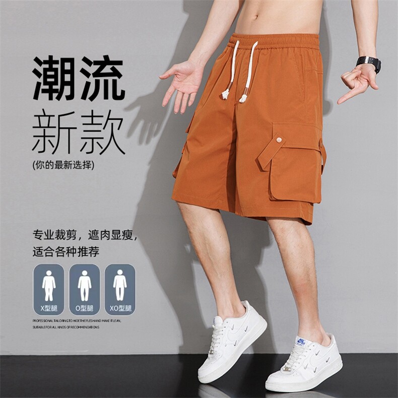 新款工装短裤男潮牌ins休闲裤宽松大码中裤五分裤D0615-P40图片