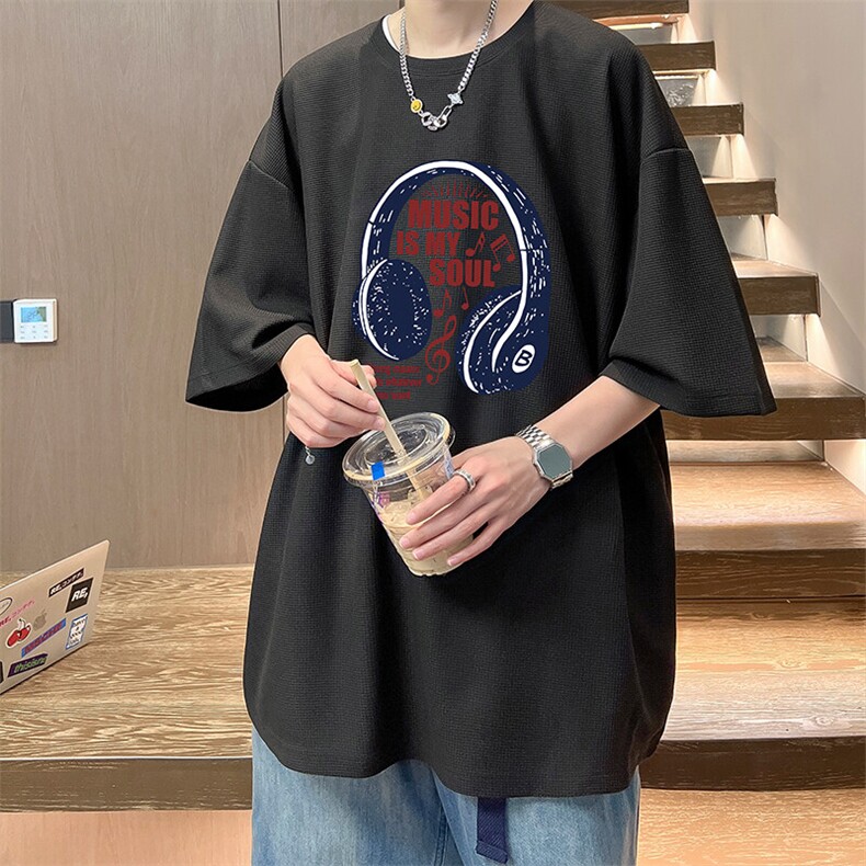 华夫格t恤男短袖男大码五分袖HT73422-P22,男装T恤,电商A040