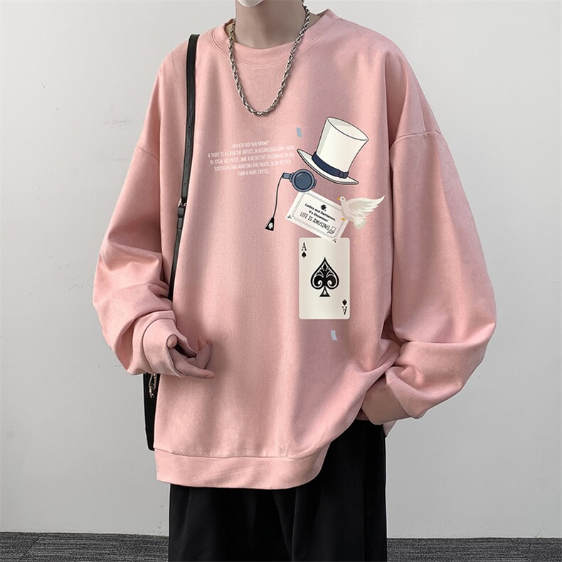 麂皮绒卫衣男大码重磅长袖t恤男JW81373-P35,男装卫衣,电商A040