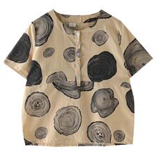 T恤2021年春季短袖宽松百搭舒适气质圆领甜美，女装T恤，小林双子