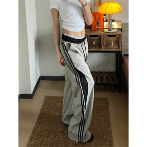 三条杠裤子男女同款夏季美式条纹速干工装裤直筒运动裤BNCC01特48图片
