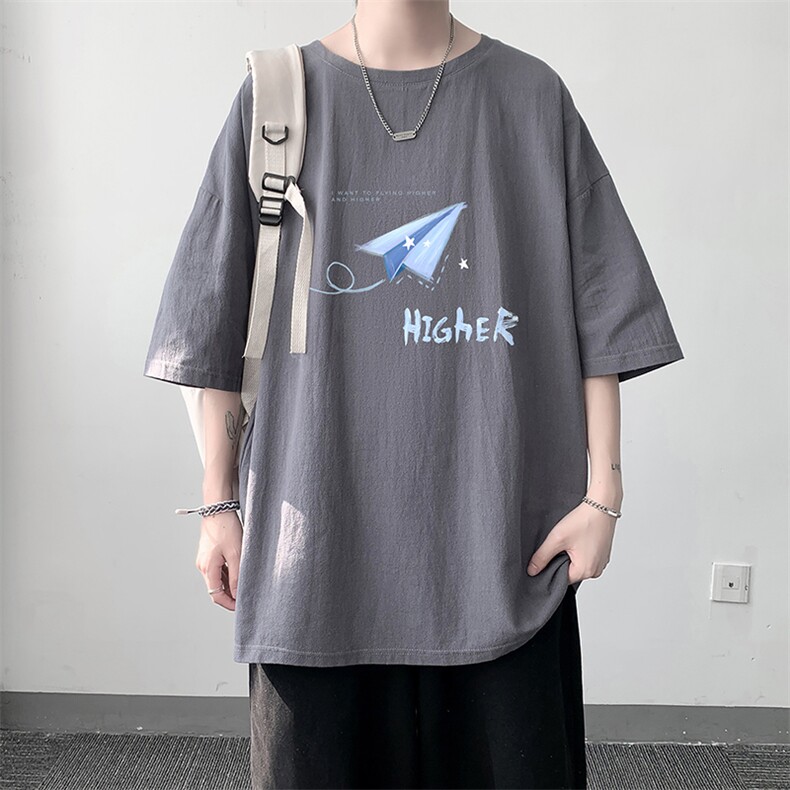 YT26270-P30亚麻短袖t恤男大码五分袖男宽松七分袖大皂风模特,男装T恤,电商A040
