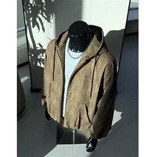 早春新款男士个性设计感连帽夹克美式潮牌宽松外套25XJ55279特p80，男装夹克，电商A042