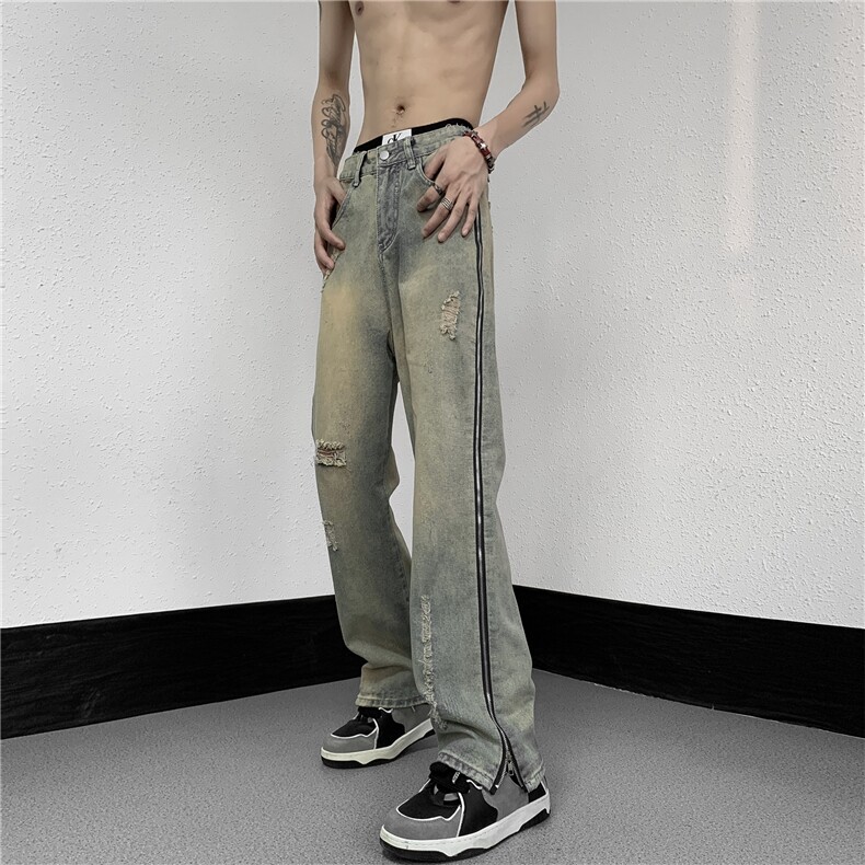 美式高街休闲牛仔裤个性小众休闲裤A061-JM1452-P65-控88,男装牛仔裤,电商A061-1