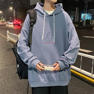 WY2140-P35 加绒款-P40 纯棉连帽卫衣男大码运动帽衫宽松薄外套男图片