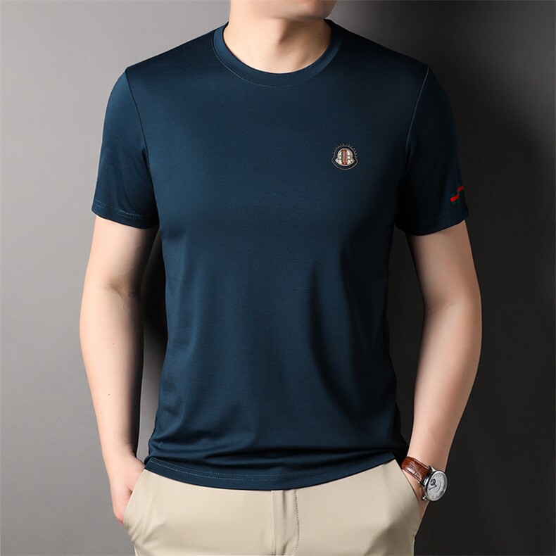 夏季新款圆领短袖中老年商务休闲宽松T恤上衣时尚百搭HP2312-P55,男装T恤,星座1105-3