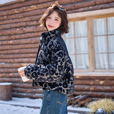 【bao款现货】2024新款冬装提花重工立领短款羽绒服白鸭绒，女装羽绒服，雅静靓衣