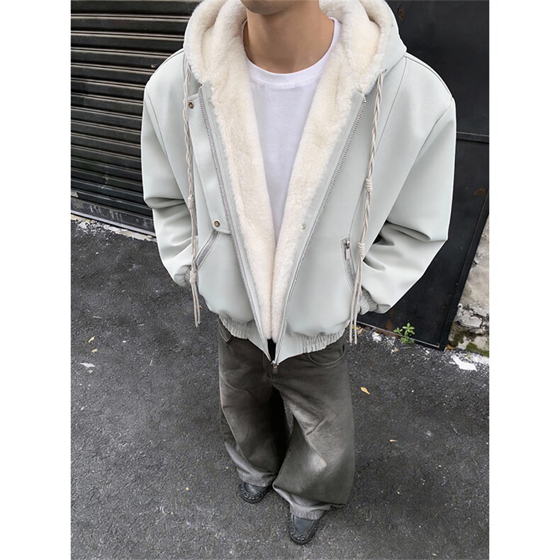 XZ514-2-25108-P110一体毛座山雕连帽棉服加厚保暖夹克冬季外套男,男装夹克,星座514-2(原B239)