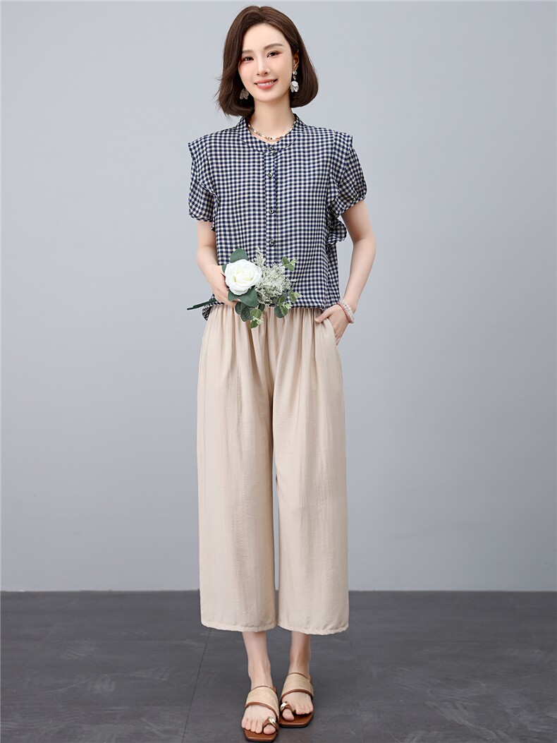 宽松舒适裤子时尚潮流舒适休闲2025年夏季纯色宽松个性优雅,女装休闲裤,江忆布依