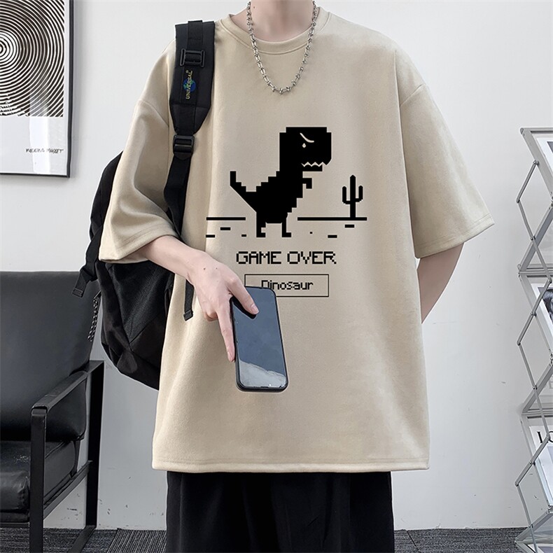 麂皮绒短袖t恤男大码半袖男大皂风JD82315-P25,男装T恤,电商A040