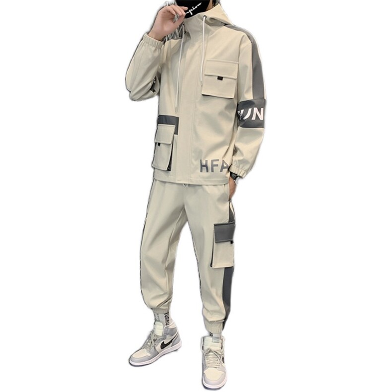 现货主推秋季男士套装休闲运动服帅气搭配工装夹克外套D05,男装休闲套装,电商B226-2（原B217-2）