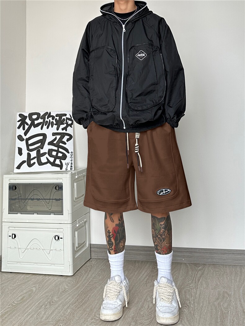2023潮牌重磅立体针织大码纯色五分短裤DK997-P45-控78,男装牛仔裤,电商A021