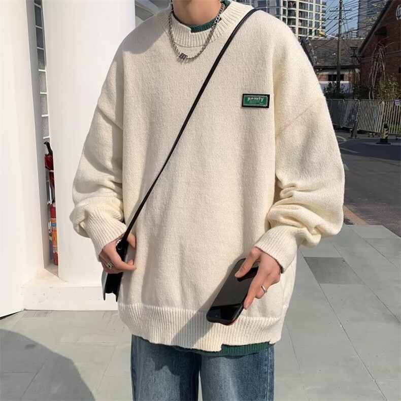 假两件毛衣男春款加厚潮牌痞帅打底针织衫宽松慵懒风外套9981P45,男装针织衫/毛衣,星座410-2