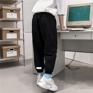 【】A003-HZ7113-P50夏装休闲收脚时尚九分裤男 女模图片