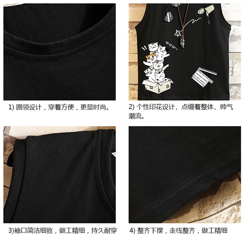 BX25115-P20港风运动汗背心男大码汗衫男无袖T恤男砖墙挂拍,男装T恤,电商A040A