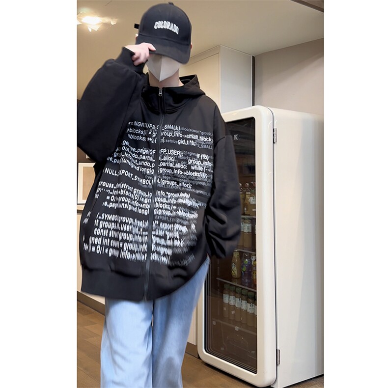 新款潮牌ins风连帽卫衣宽松休闲不臃肿开衫外套HY505TP55控79,男装卫衣,电商A102B