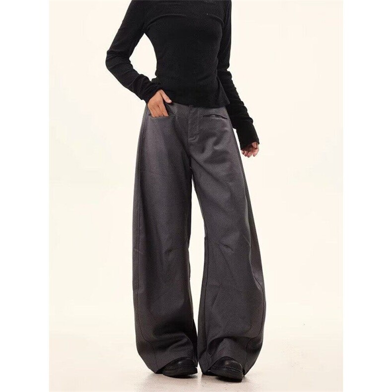 2025-XZ202-春季ins时尚高街hiphop弯刀休闲阔腿西裤-网络图，男装西裤，星座1002-2