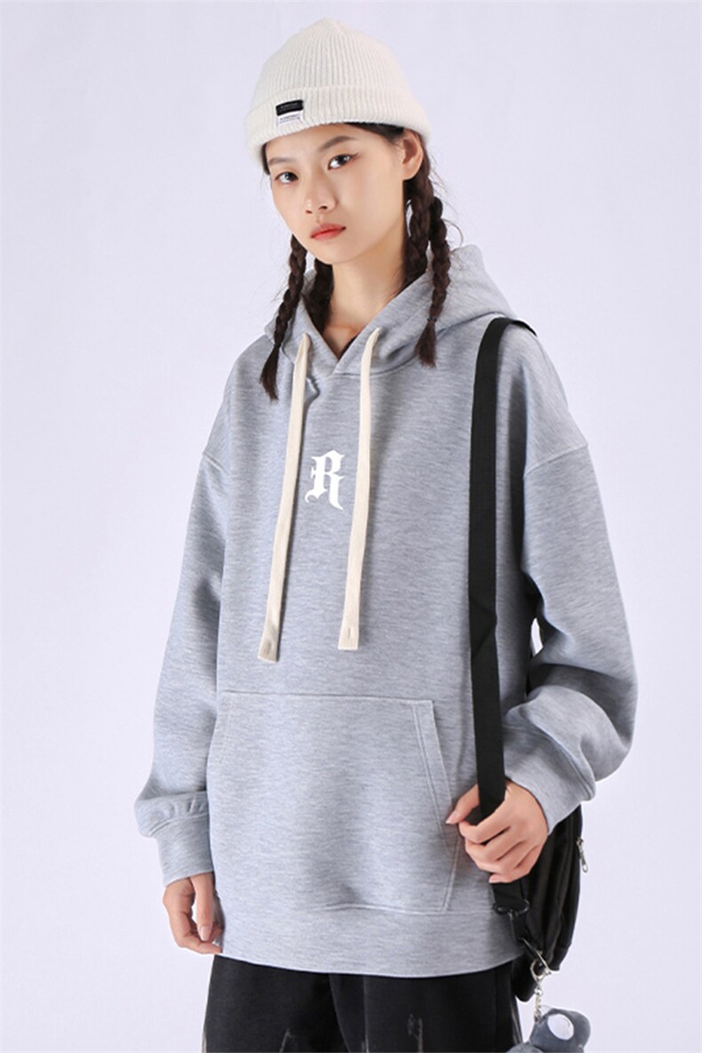 W2233加绒-P55420克重磅大码加绒加厚美式套头连帽卫衣,男装卫衣,星座109