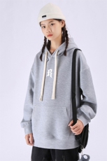 W2233加绒-P55420克重磅大码加绒加厚美式套头连帽卫衣，男装卫衣，星座109