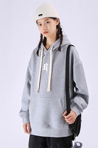 W2233加绒-P55 420克重磅大码加绒加厚美式套头连帽卫衣图片