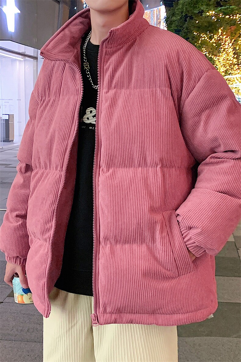 冬季加绒加厚立领大码棉衣青少年男女纯色简约棉服外套6223-P100,男装棉衣,电商A441-1