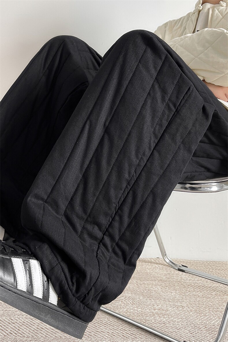 8XL-M加厚夹棉保暖长裤棉麻绗缝竖格休闲裤加棉棉裤K9111P68控88,男装棉裤,电商D206-1