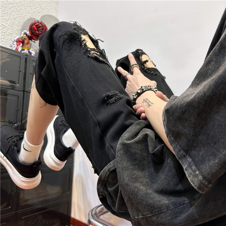 D2051-p45-控68现货风宽松cleanfit牛仔裤七分裤黑暗,男装牛仔裤,星座116
