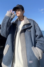 2021羊羔毛外套男冬季港风加厚宽松保暖加绒衣港风AW2282-P88，男装棉衣，星座512-3