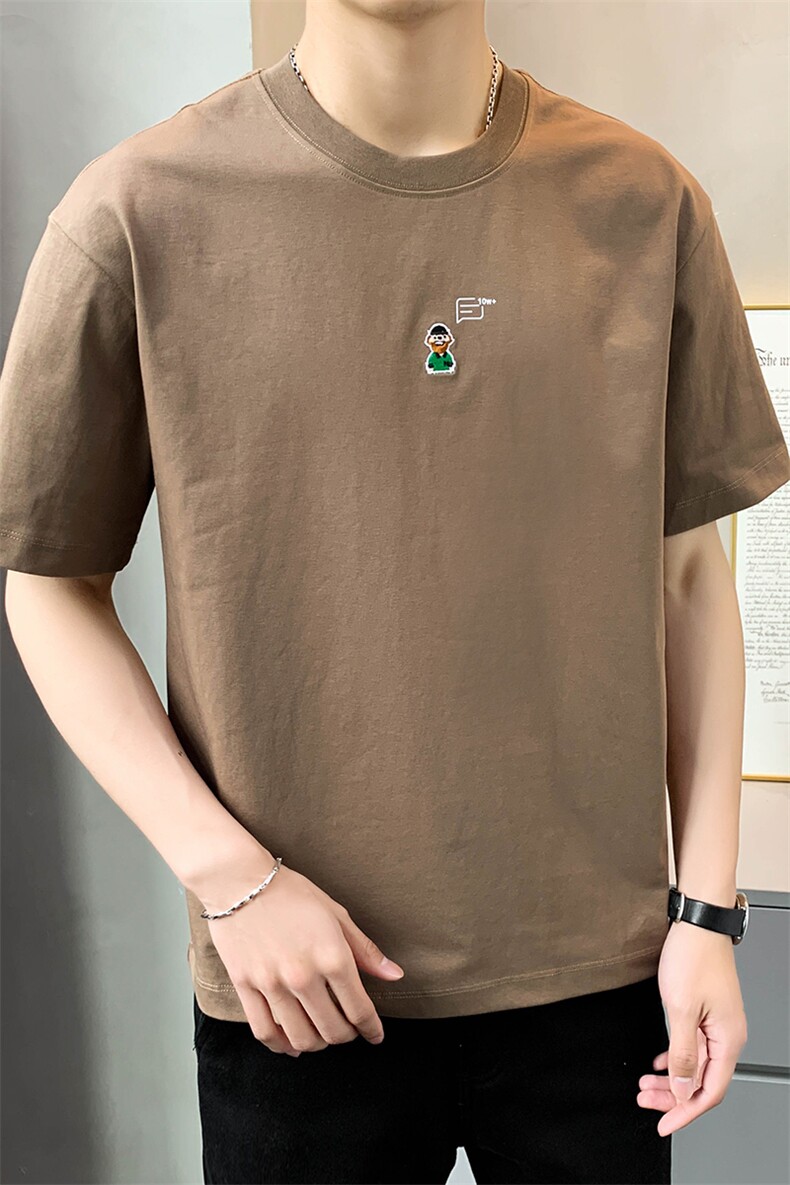 直播店主风夏百搭人物字母T恤短袖社会小伙A236-23351-P50控70,男装T恤,电商A236