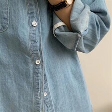 【素妮】2022春款双口袋牛仔衬衫，女装衬衫，素妮