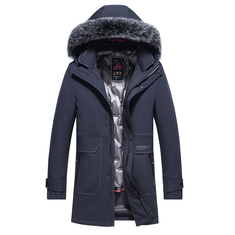 B2196钱塘2020-3冬季可脱卸内胆真毛领高端羽绒服长P320,男装羽绒服,钱塘207-3