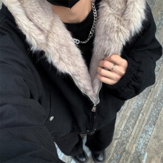 现货高品质美式高街冬季重磅硬挺短款座山雕毛领棉衣男女加厚外套，男装棉衣，电商A486-1