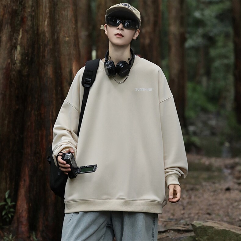 W33男女休闲圆领大码秋装卫衣外套情侣宽松港风文艺学生外衣印花,女装短外套,星座115A-3