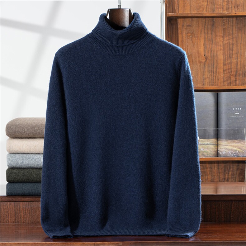 2025百搭时尚男士羊绒衫双股加厚,男装羊绒套衫,雪真羊绒高端店