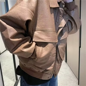 G98-P60 2025美式皮衣外套男潮牌复古痞帅机车服上衣图片