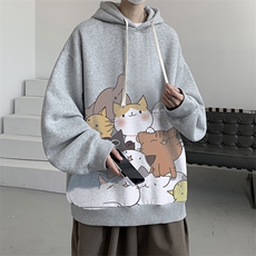 连帽卫衣男大码运动服帽衫外套WY2162-P35加绒款-P40，男装卫衣，电商A040