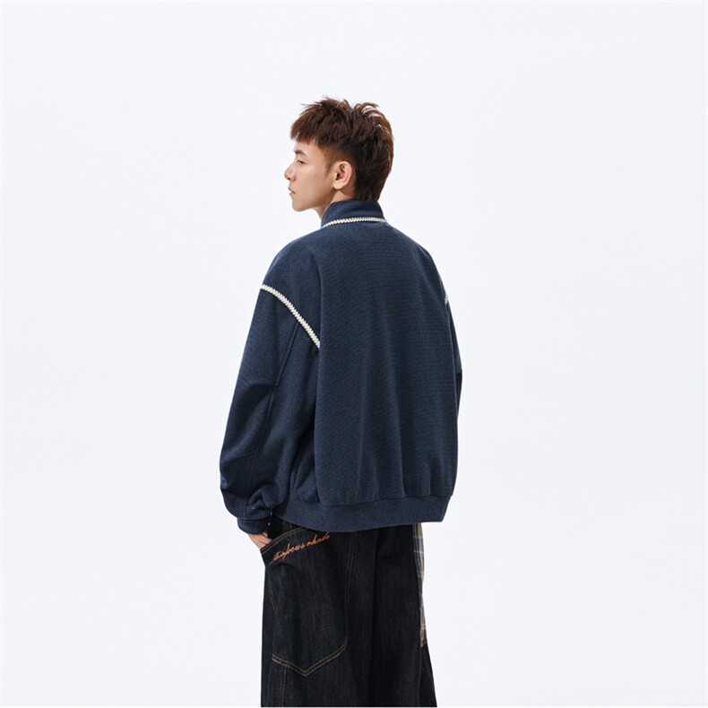 25新款港风时尚阳离子双色蜂巢个性宽松大码卫衣WY715-P6599,男装卫衣,电商B306