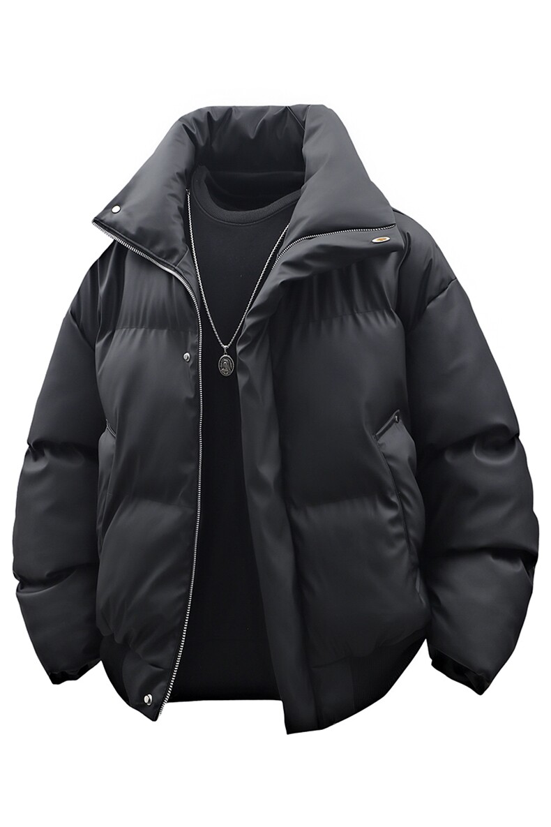 冬季clean立领棉服中性加厚PU皮短款棉衣HZ8810-特P72不议价,男装棉衣,星座610B-1