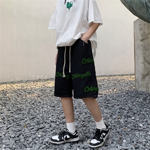 夏季新款时尚潮男百搭五分牛仔裤图片