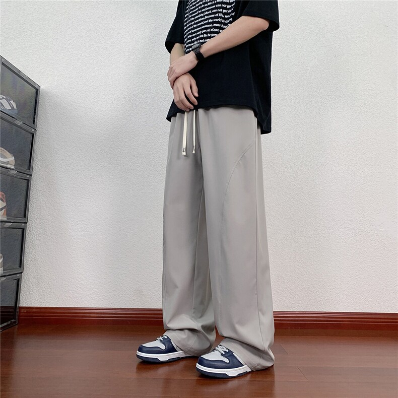 冰丝基础弯刀休闲裤K102模特地板景92%聚酯纤维8%氨纶(S-2XL)TP24图片